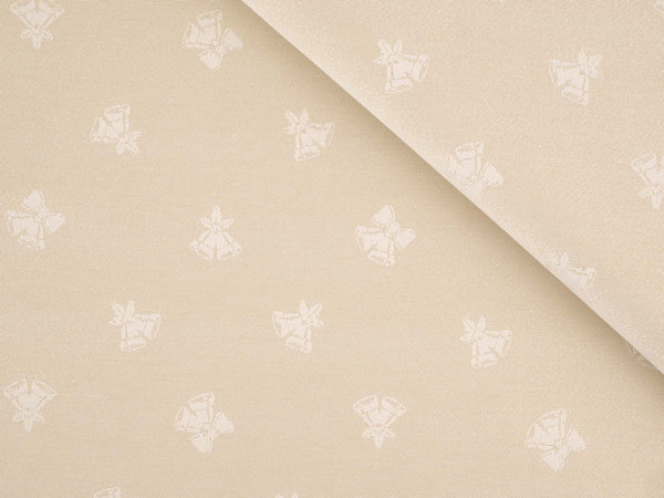 Weihnachtsstoff Canvas Teflon beschichtet - weiße Glöckchen - creme