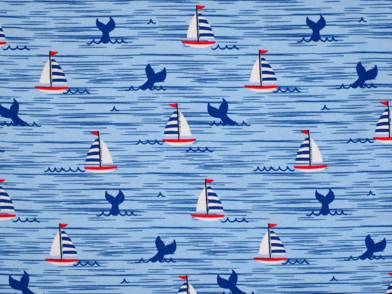 Jersey Baumwolle Schiffchen - blau