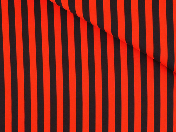 Karnevalsstoff Streifen 1,6cm - schwarz/rot