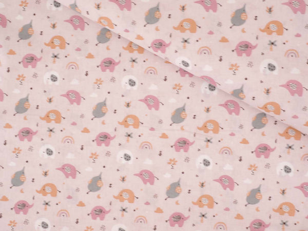 Baumwolle Elefanten - rosa