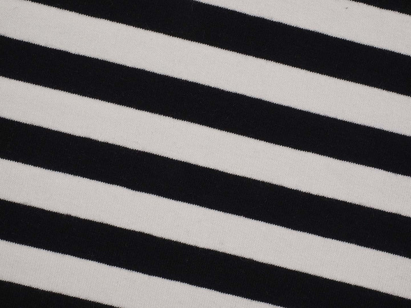 French Terry Streifen - schwarz/weiß