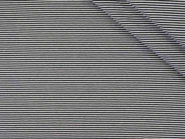 Jersey Baumwolle Streifen 0,3cm - weiß/schwarz