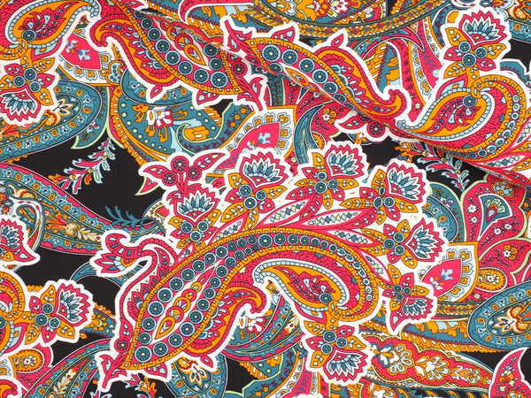 Baumwoll Rayon Paisley Muster - multicolor