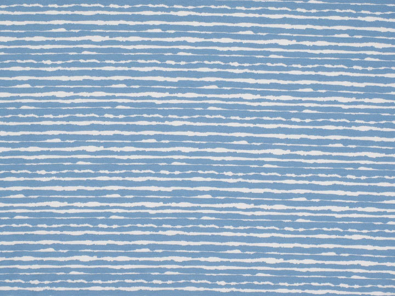 Jersey Baumwolle Pinsel Streifen - blau