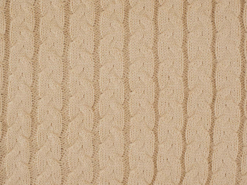Baumwoll Strickstoff Grobstrick geflochten - beige