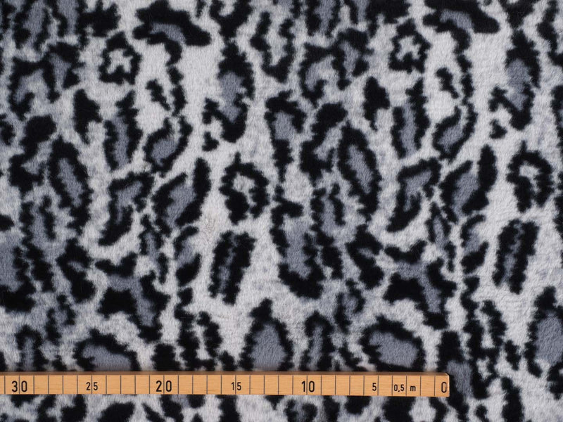 Kuschelfell Leopard - graublau