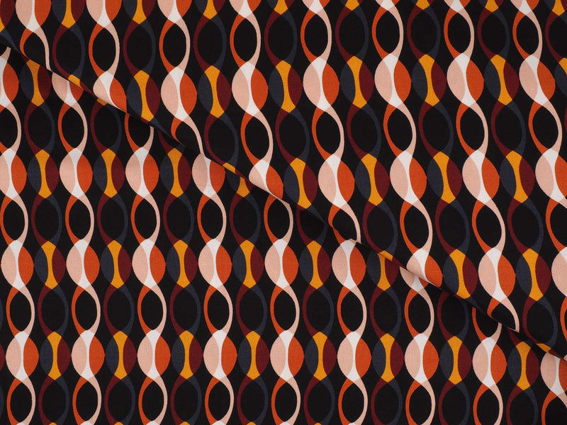 Viskose Retro Design - schwarz/orange