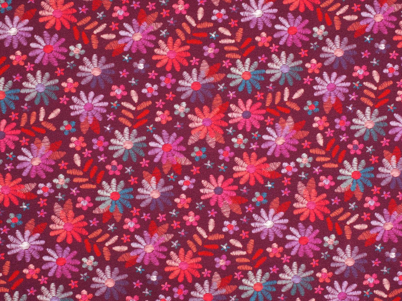 Jersey Baumwolle Blumen - lila