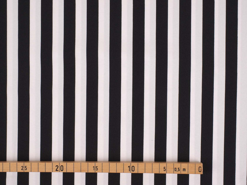 Karnevalsstoff Streifen 1,6cm - weiß/schwarz