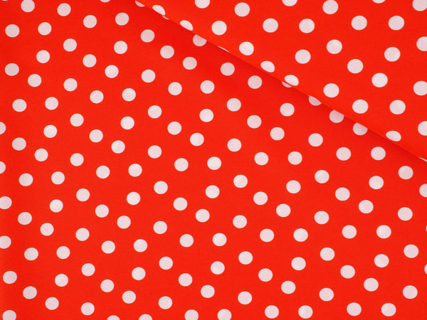Karnevalsstoff Kleine Punkte - rot/weiß
