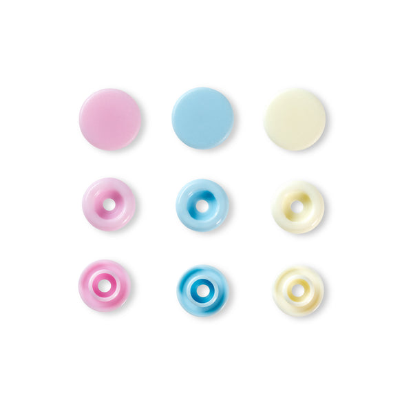 Druckknopf Color Snaps, Prym Love, 12,4mm, rosa/hellblau/perle
