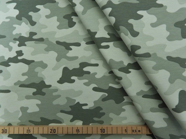 French Terry Camouflage pastell - grün
