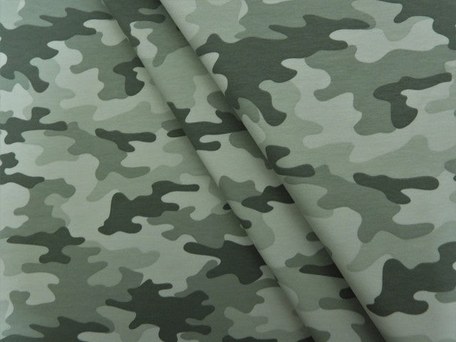 French Terry Camouflage pastell - grün