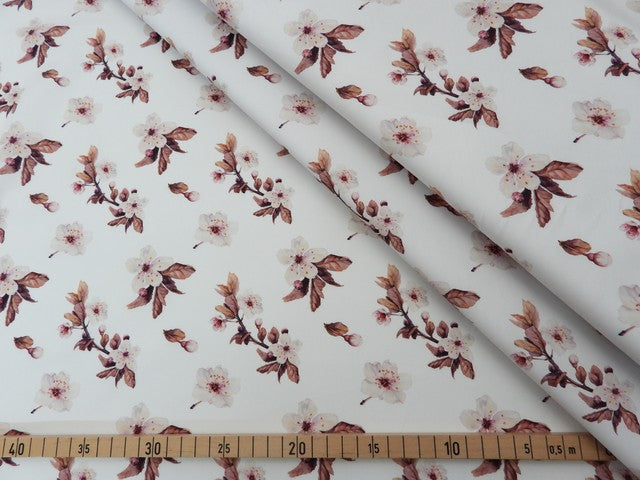 Baumwolle rosa Blüten - Digitaldruck