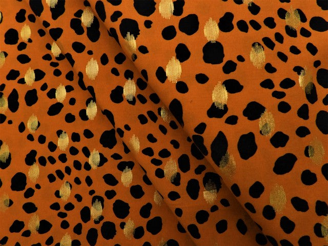 Viskose Leopard gold orange
