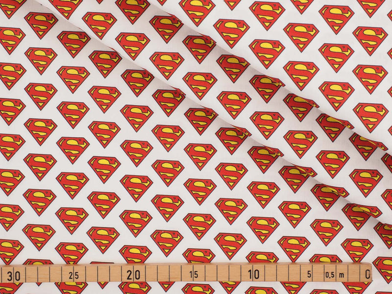 Baumwolle Superman-Logo - weiß