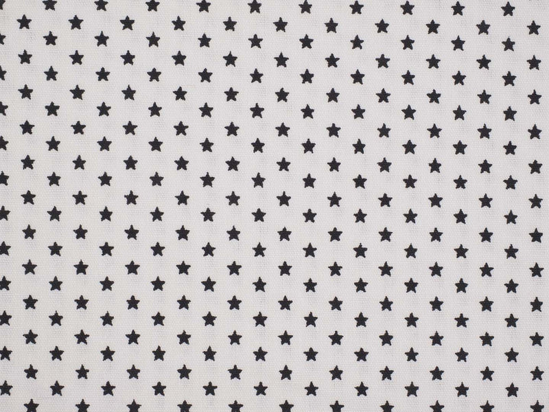 Baumwolle kleine Sterne - schwarz, weiß