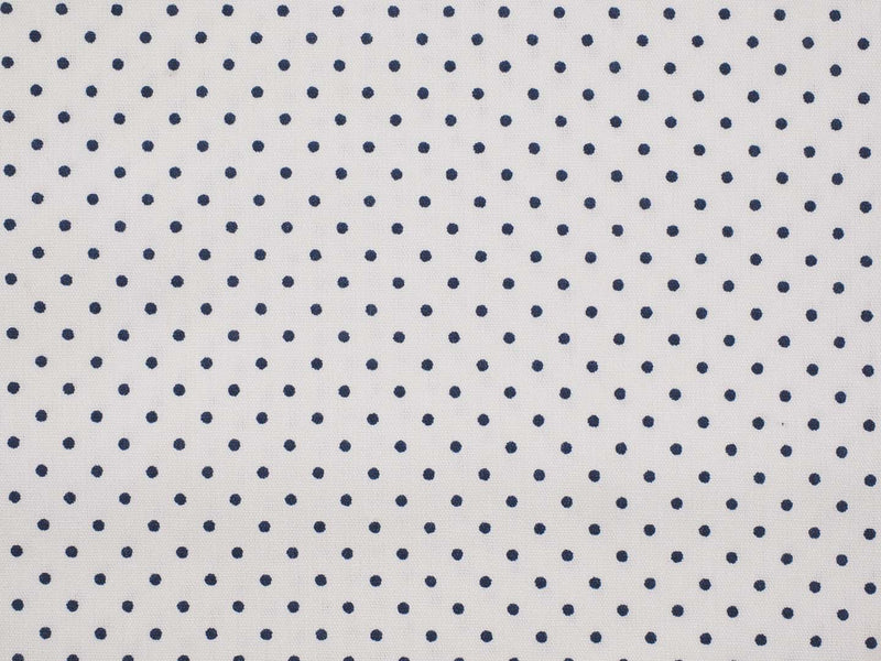 Baumwolle mini Punkte - weiß/marine