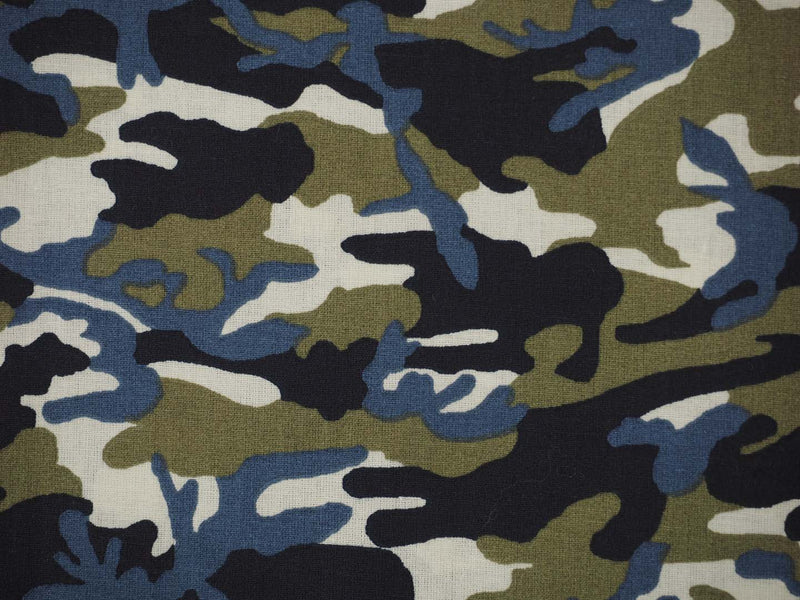 Baumwolle Camouflage - oliv blau