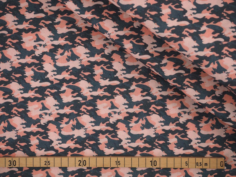 Baumwolle Camouflage - oliv pink