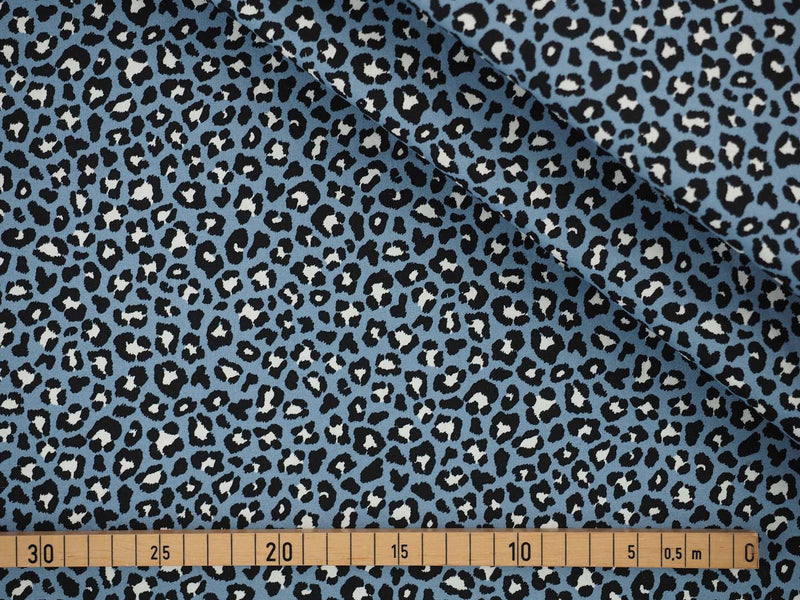Baumwolle Animal Print Leopard - blau