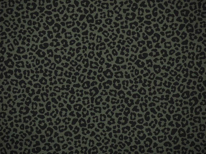 Baumwolle Animal Print Leopard - oliv