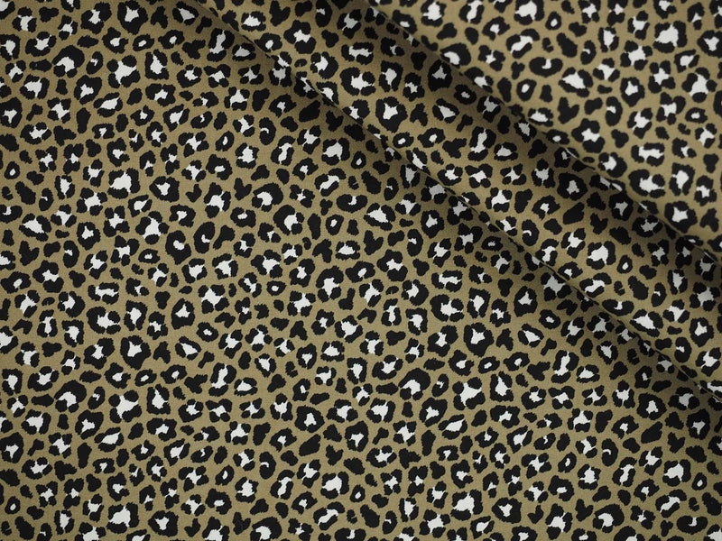 Baumwolle Animal Print Leopard - khaki