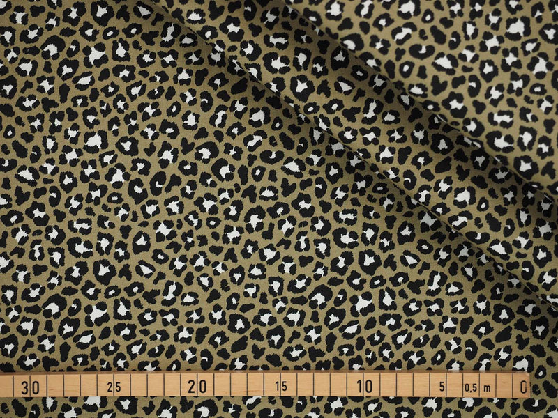 Baumwolle Animal Print Leopard - khaki