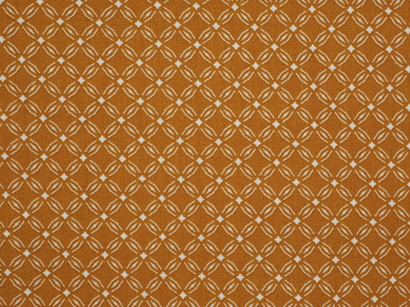Baumwollstoff geometrische Muster - ocker gelb