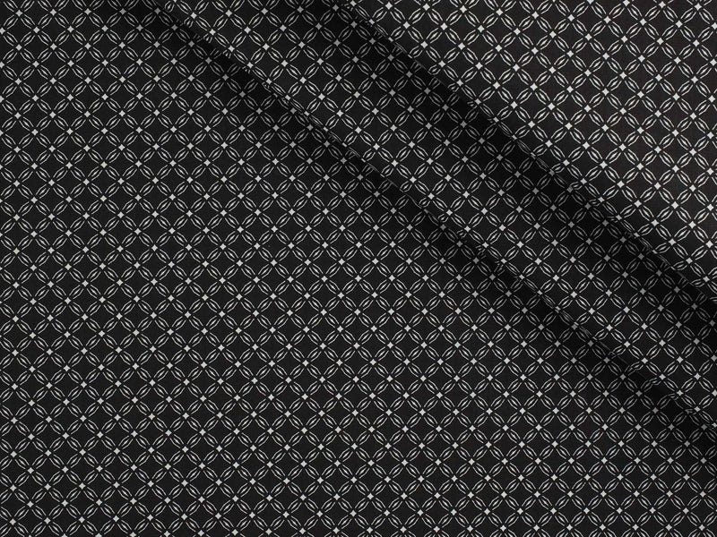 Baumwollstoff geometrische Muster - schwarz