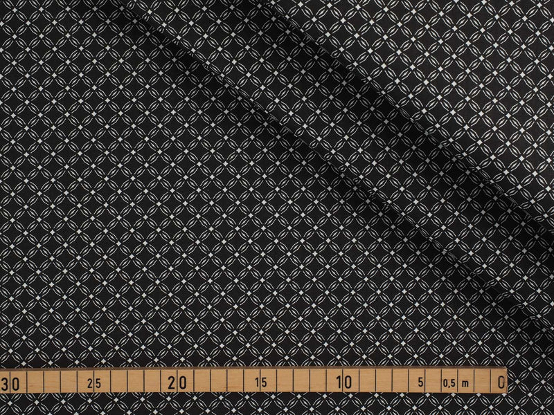 Baumwollstoff geometrische Muster - schwarz