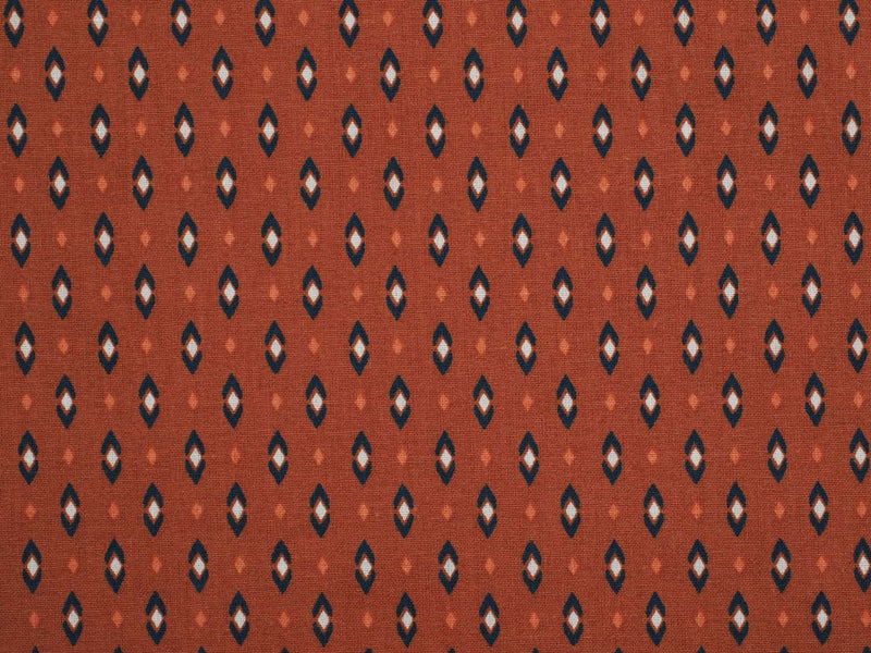 Baumwollstoff geometrische Muster - terracotta