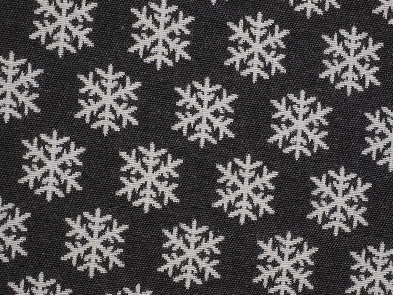 Jacquard Weihnachten kleine Schneeflocken - schwarz