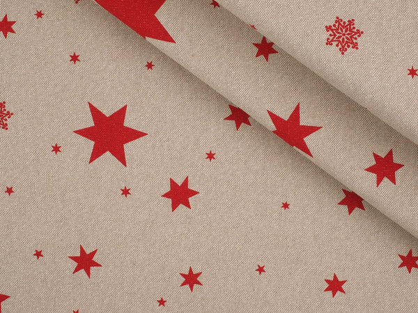 Canvas Weihnachten Sterne Glitzer - beige/rot