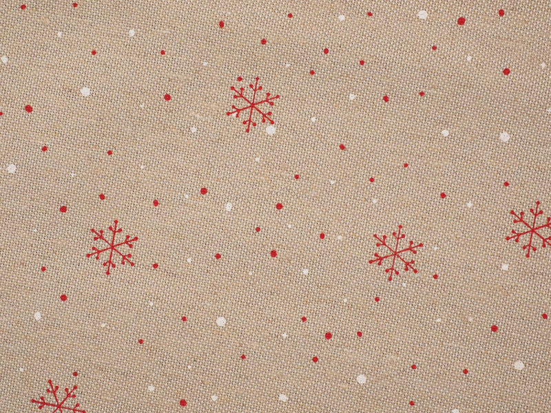 Canvas Weihnachten rote Schneeflocken - beige
