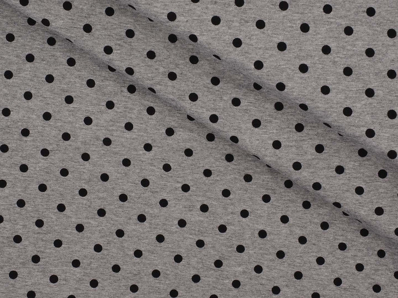 Jersey Viskose Punkte meliert - schwarz/grau