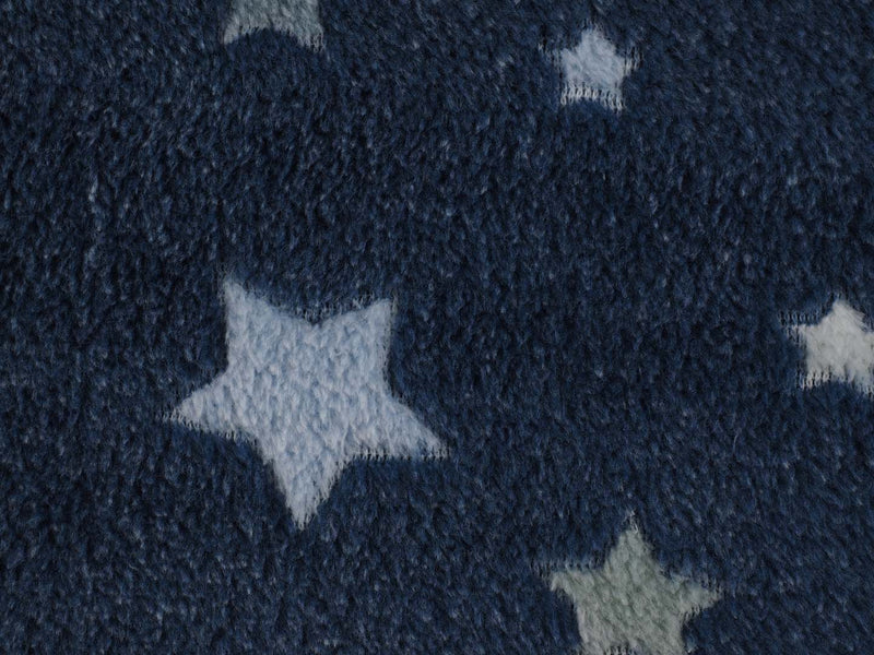 Kuschelfleece Sterne - marine