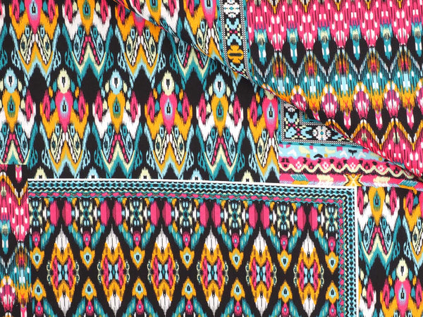Baumwoll Rayon Retro Muster - multicolor