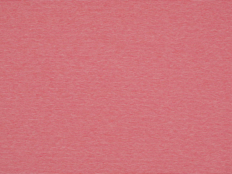 Jersey Baumwolle Streifen 1mm  - rot/weiß