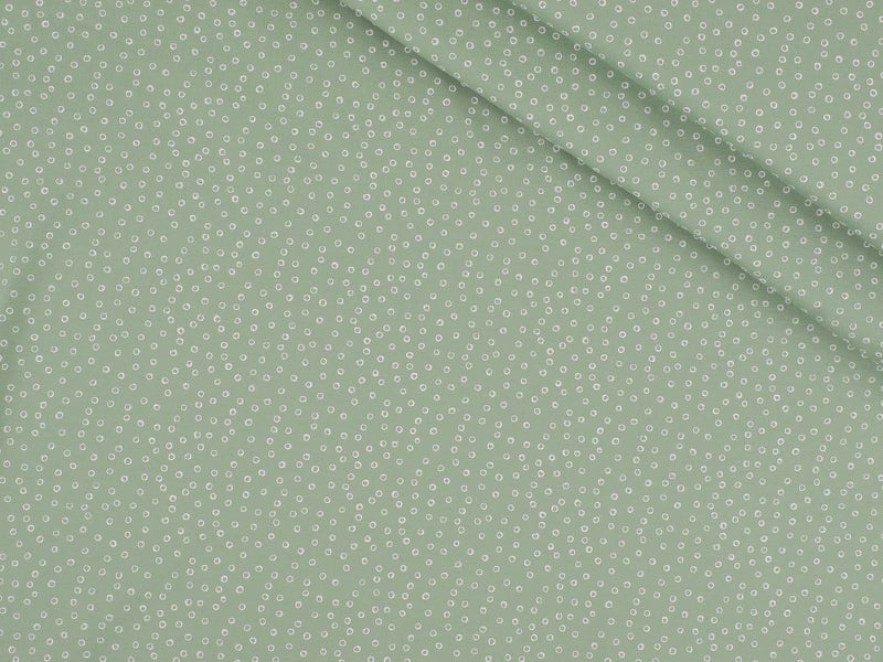 Jersey Baumwolle Kreise Tropfen - grün