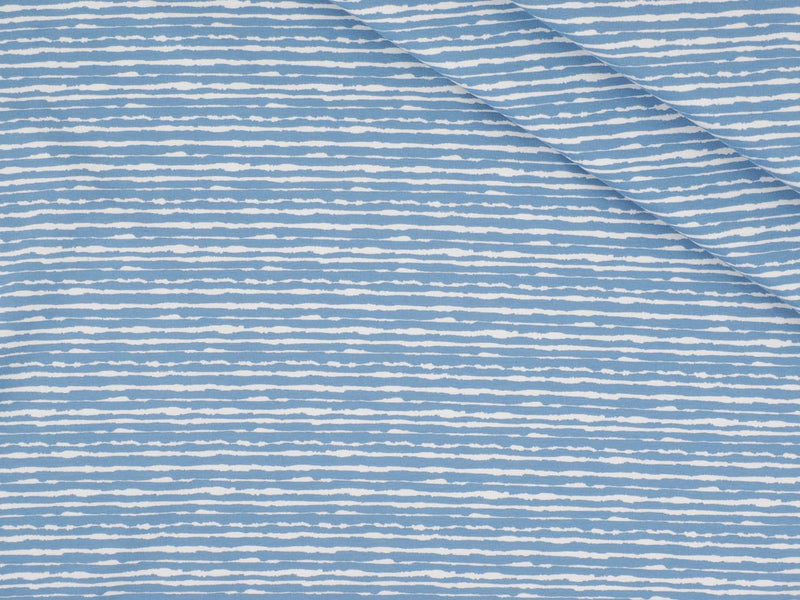 Jersey Baumwolle Pinsel Streifen - blau