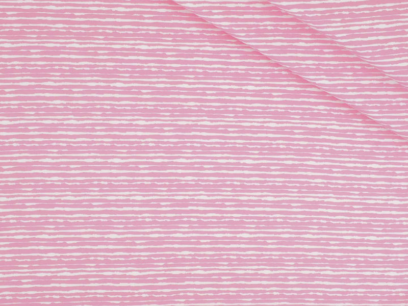 Jersey Baumwolle Pinsel Streifen - rosa