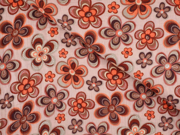 Musselin Blumen - orangerosa