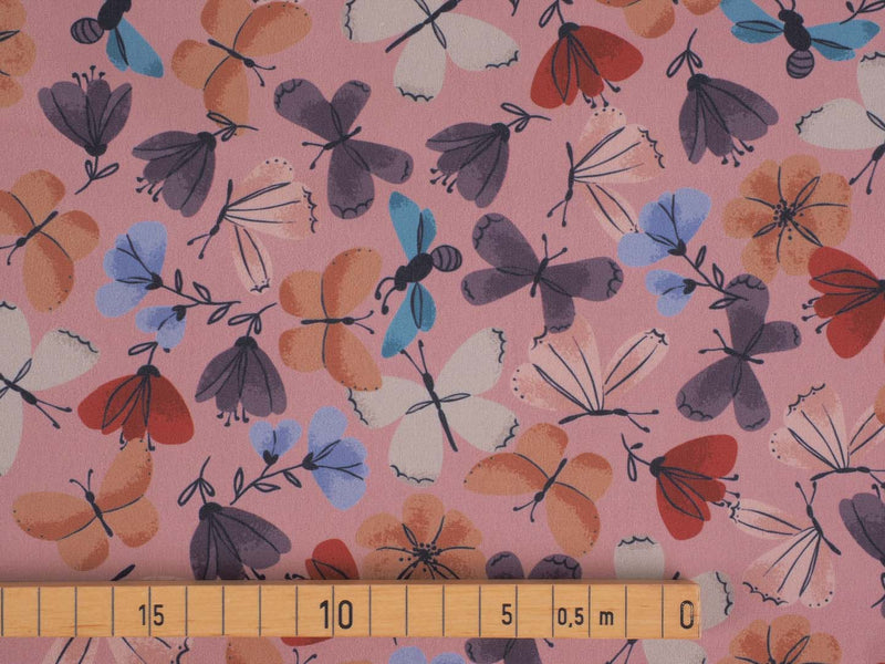 Softshell Digital Schmetterling - dunkelrosa