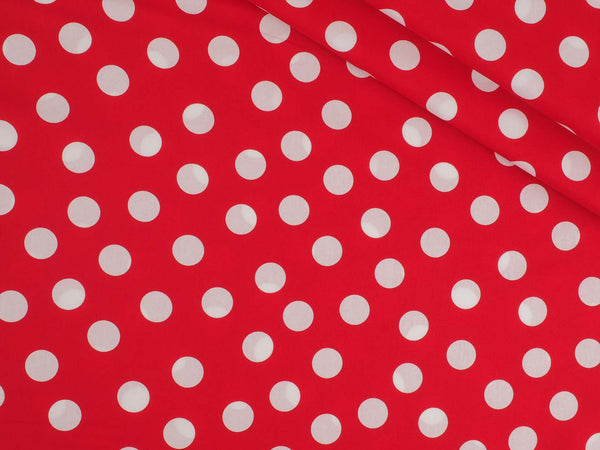 Baumwolle große Punkte - rot/weiß