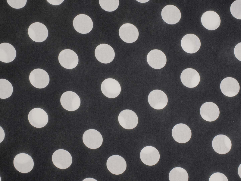 Baumwolle große Punkte - schwarz/weiß