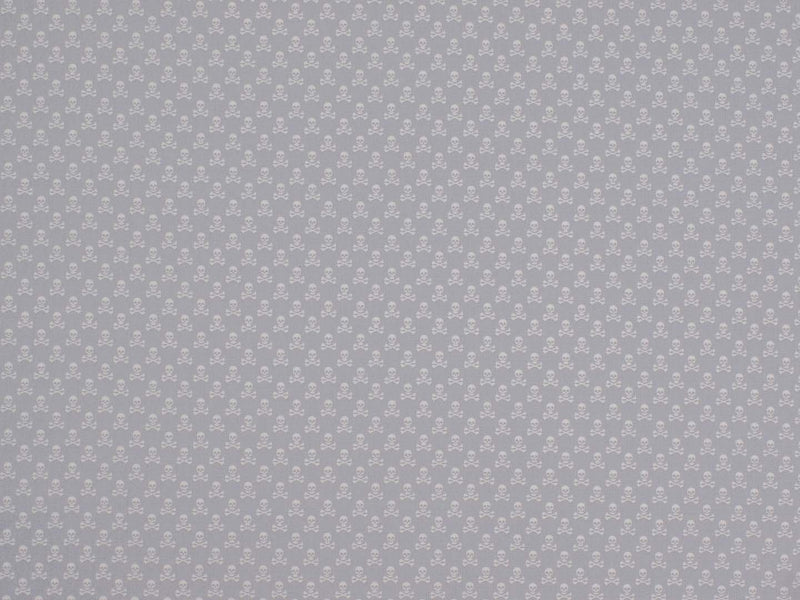 Baumwolle kleine Totenköpfe - grau
