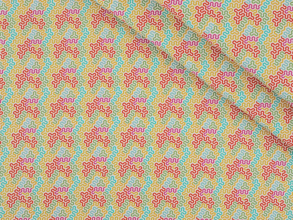 Baumwolle Tetris Muster - weiß/bunt