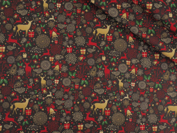 Baumwolle Weihnachten Hirsche Geschenke - schwarz