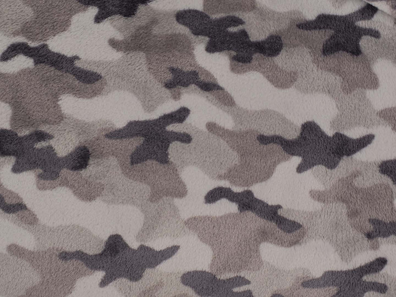 Kuschelfleece Camouflage - grau